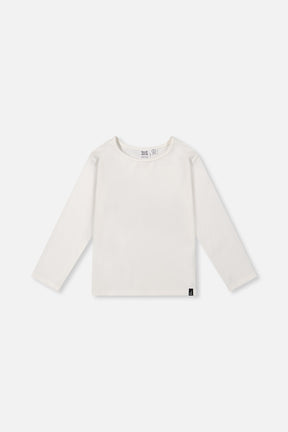 Brushed Rib Crew Neck Top Off-White-0