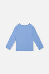 Deux par Deux Brushed Rib Crew Neck Top Pale Blue product image P2