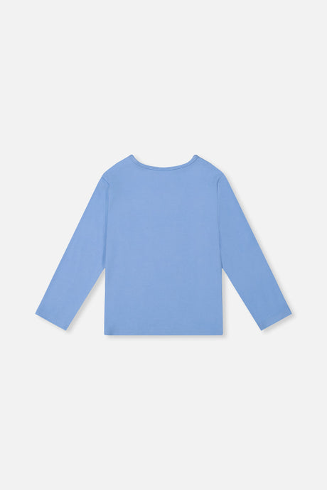 Deux par Deux Brushed Rib Crew Neck Top Pale Blue product image P2