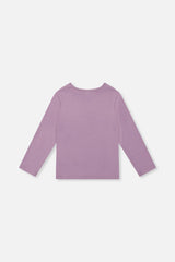 Deux par Deux Brushed Rib Crew Neck Top Violet product image P2