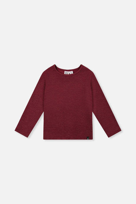 Brushed Rib Crew Neck Top Reddish-Brown-0
