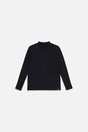 Brushed Rib Crew Neck Top Black-0