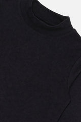 Brushed Rib Crew Neck Top Black-4
