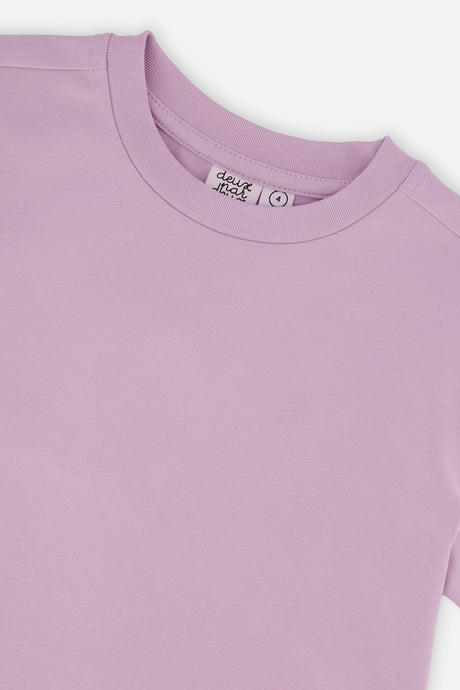 Deux par Deux Heavy Jersey Wide Short Sleeve T-Shirt Mauve