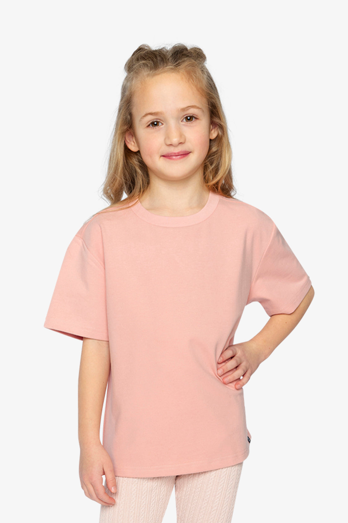 Heavy Jersey Wide Short Sleeve T-Shirt Pink-1