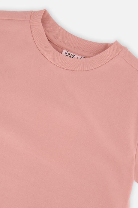 Deux par Deux Heavy Jersey Wide Short Sleeve T-Shirt Pink