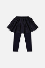Deux par Deux Leggings With Integrated Tulle Skirt Dark Blue product image P2