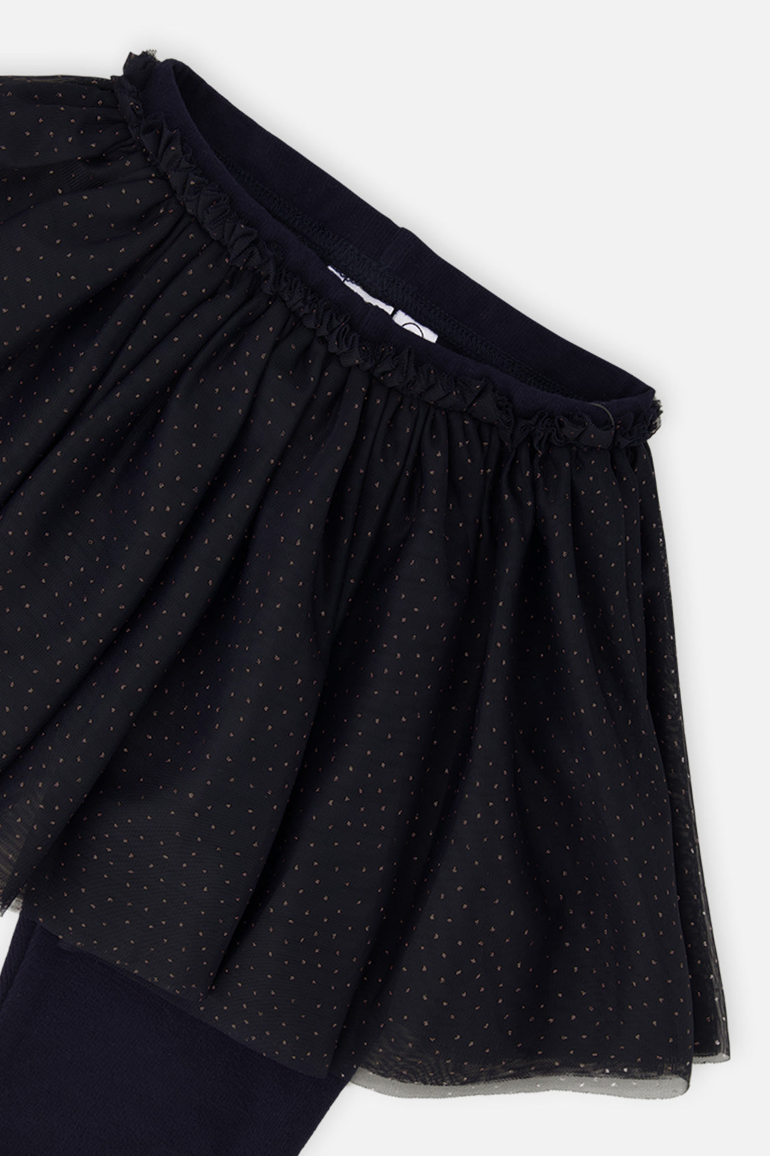Deux par Deux Leggings With Integrated Tulle Skirt Dark Blue