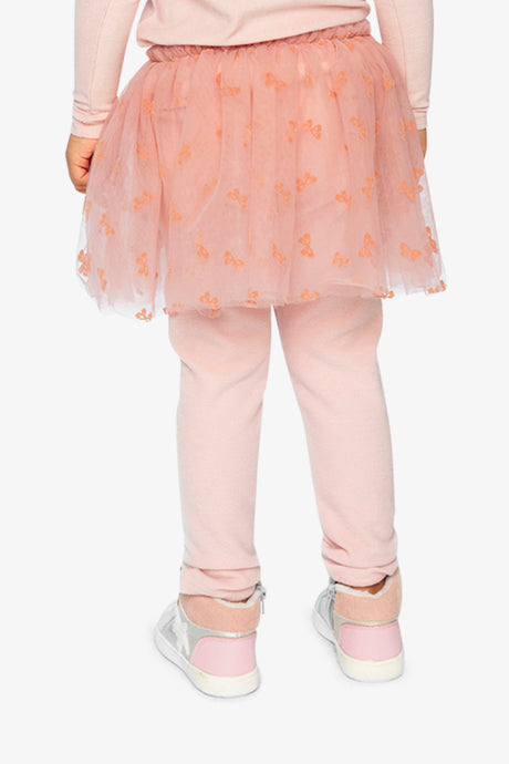 Leggings With Integrated Tulle Skirt Pale Dusty Pink-3