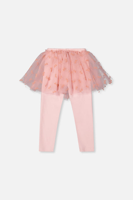 Deux par Deux Leggings With Integrated Tulle Skirt Pale Dusty Pink product image P2