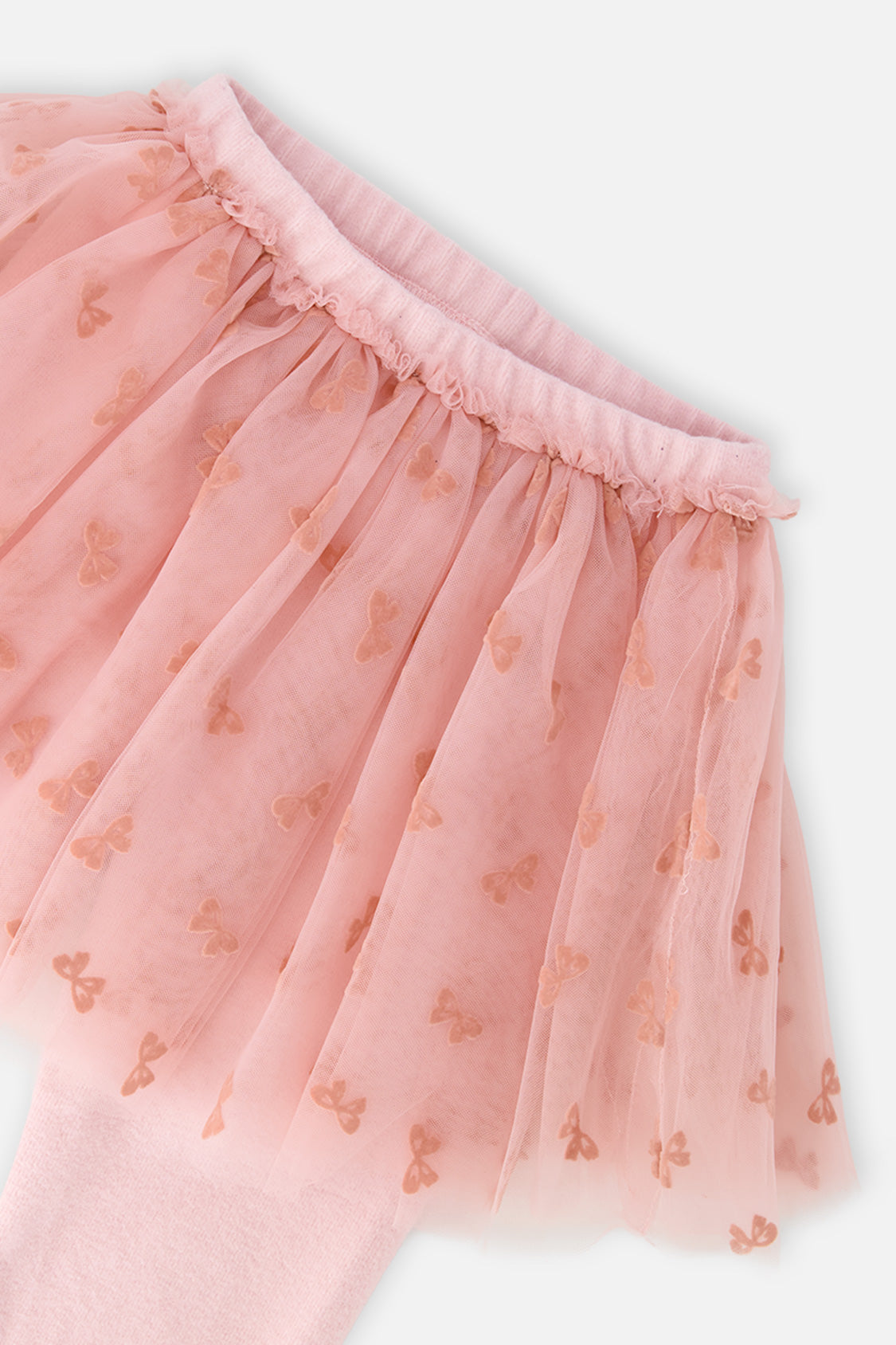 Deux par Deux Leggings With Integrated Tulle Skirt Pale Dusty Pink