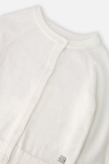 Deux par Deux off-white knit cardigan for girls, additional view