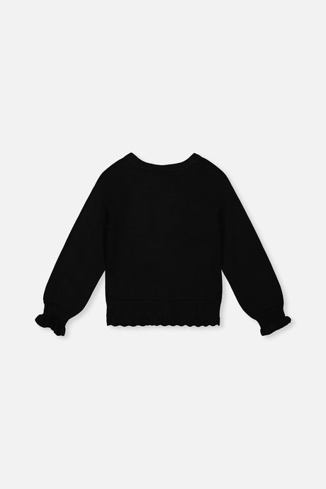 Knit Cardigan Black-1