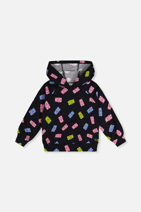 Printed Hoodie Black Printed Gummy Bears-0