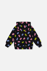 Printed Hoodie Black Printed Gummy Bears-1