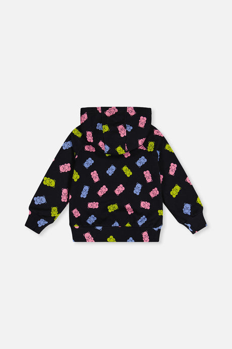 Printed Hoodie Black Printed Gummy Bears-1