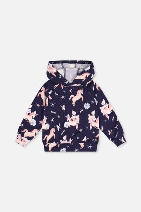 Printed Hoodie Purple Unicorn Print-0