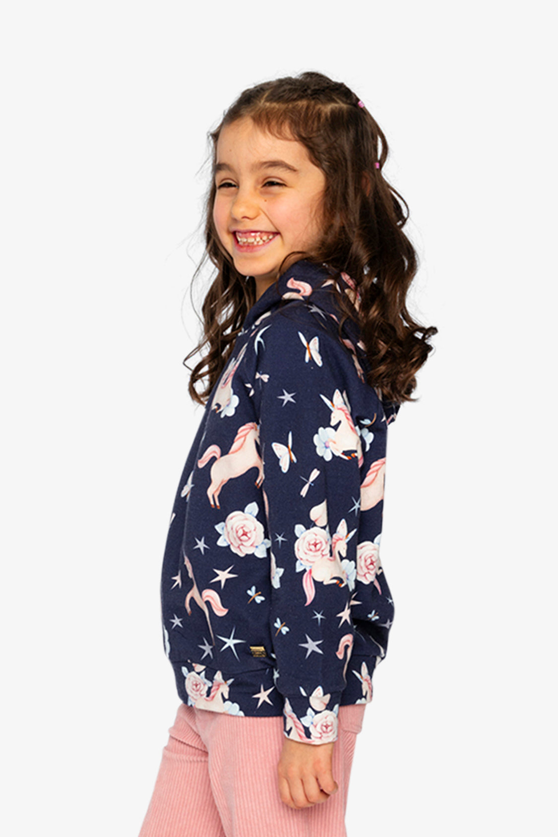 Printed Hoodie Purple Unicorn Print-2
