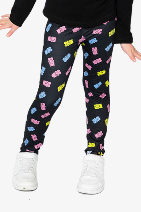 Printed Leggings Black Printed Gummy Bears-1