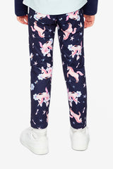 Printed Leggings Navy Unicorn Print-3