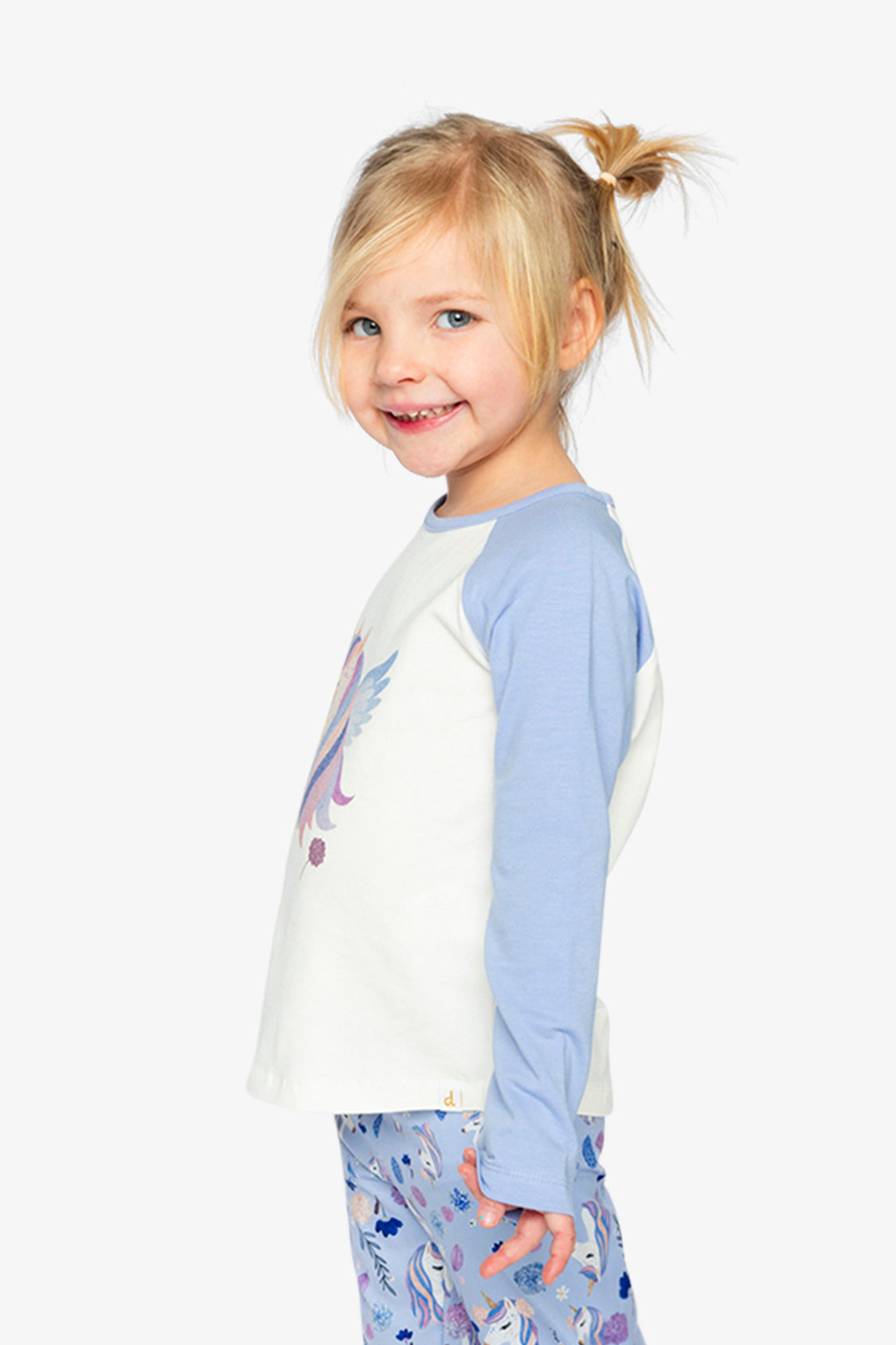 Raglan Organic Cotton T-Shirt Violet And Off-White-2