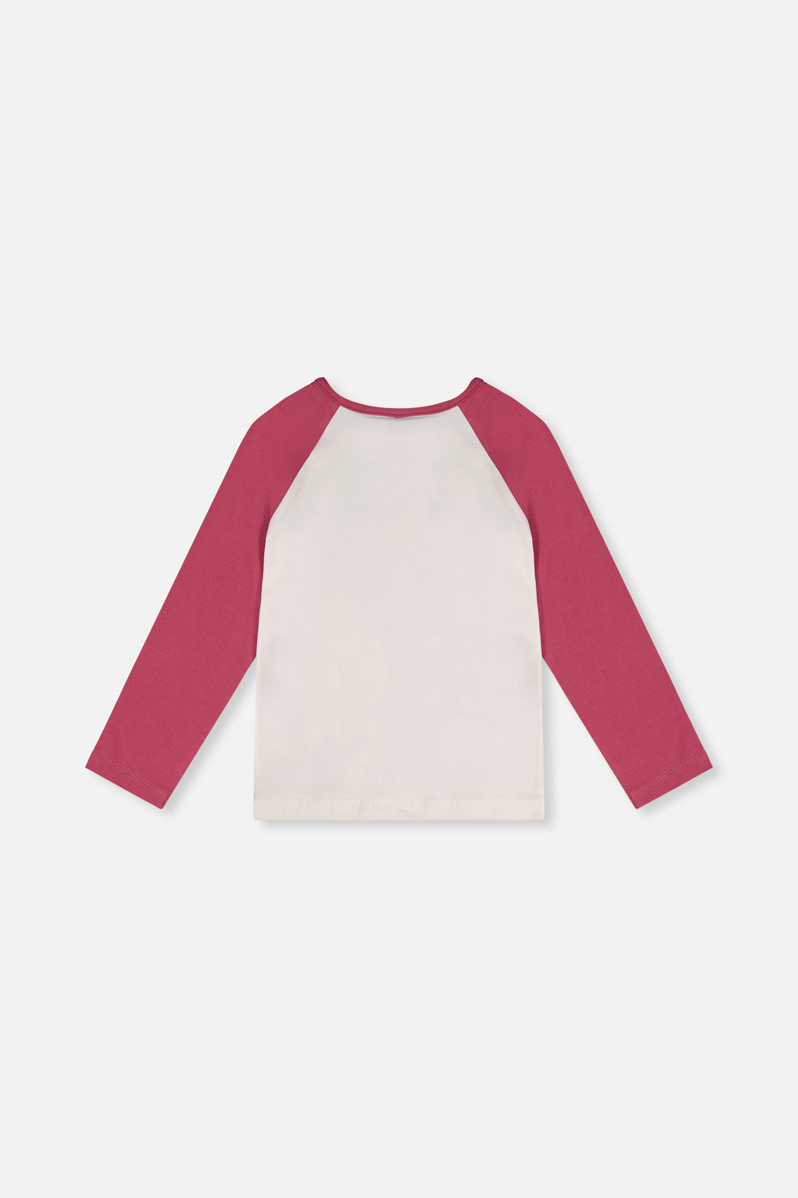 Deux par Deux Raglan Organic Cotton T-Shirt Pinkish Violet And White product image P2