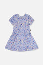 Short Sleeve Dress Purple Unicorn Print-0