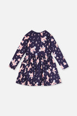 Long Sleeve Dress Navy Unicorn Print-4
