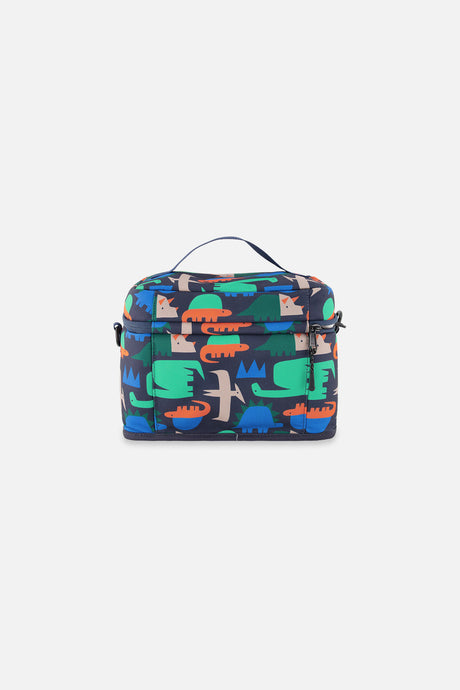 Lunch Box Navy Dinosaur Print-1