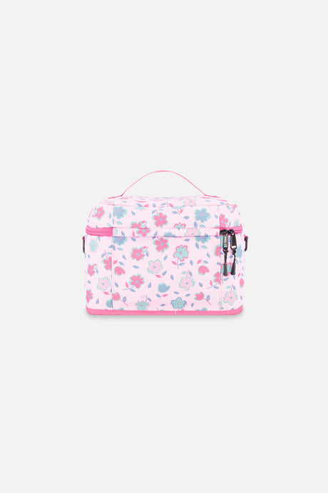 Lunch Box Pink Printed Flowers-1