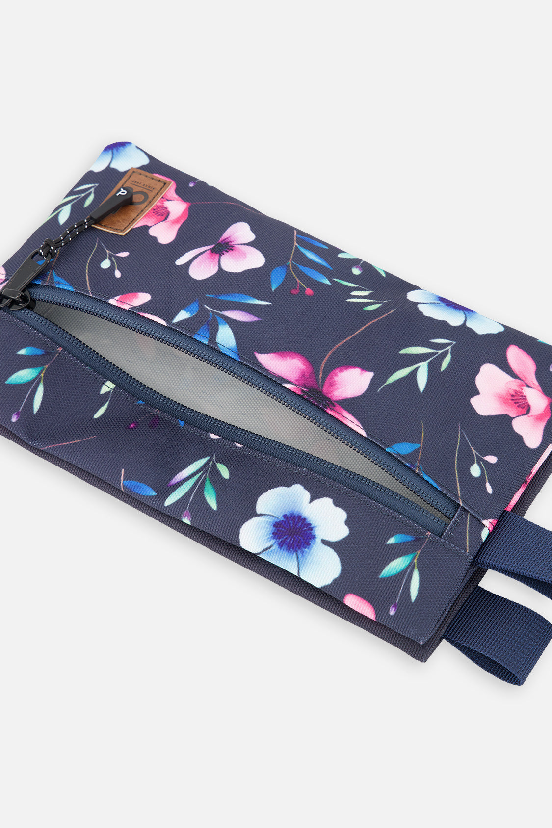 Pencil Case Blue Floral Print-2