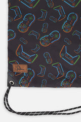 Drawstring Bag Black Printed Controller-2