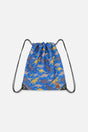 Drawstring Bag Blue Dinosaur Print-0