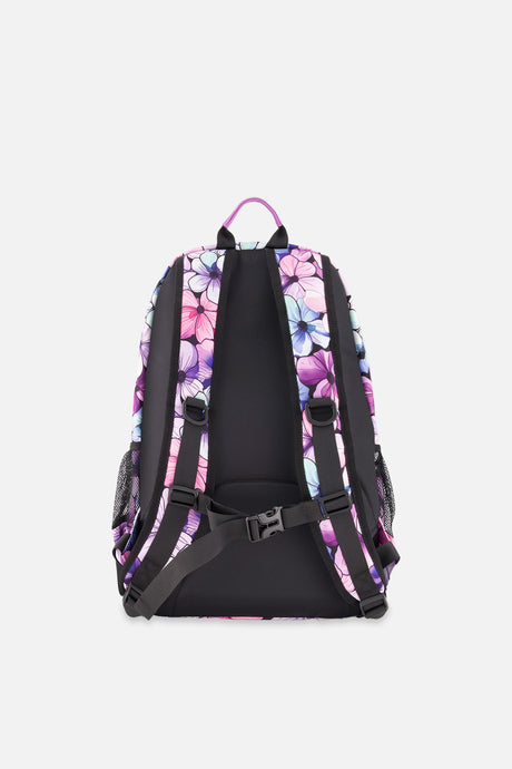 Kids Backpack Black Floral Print-1