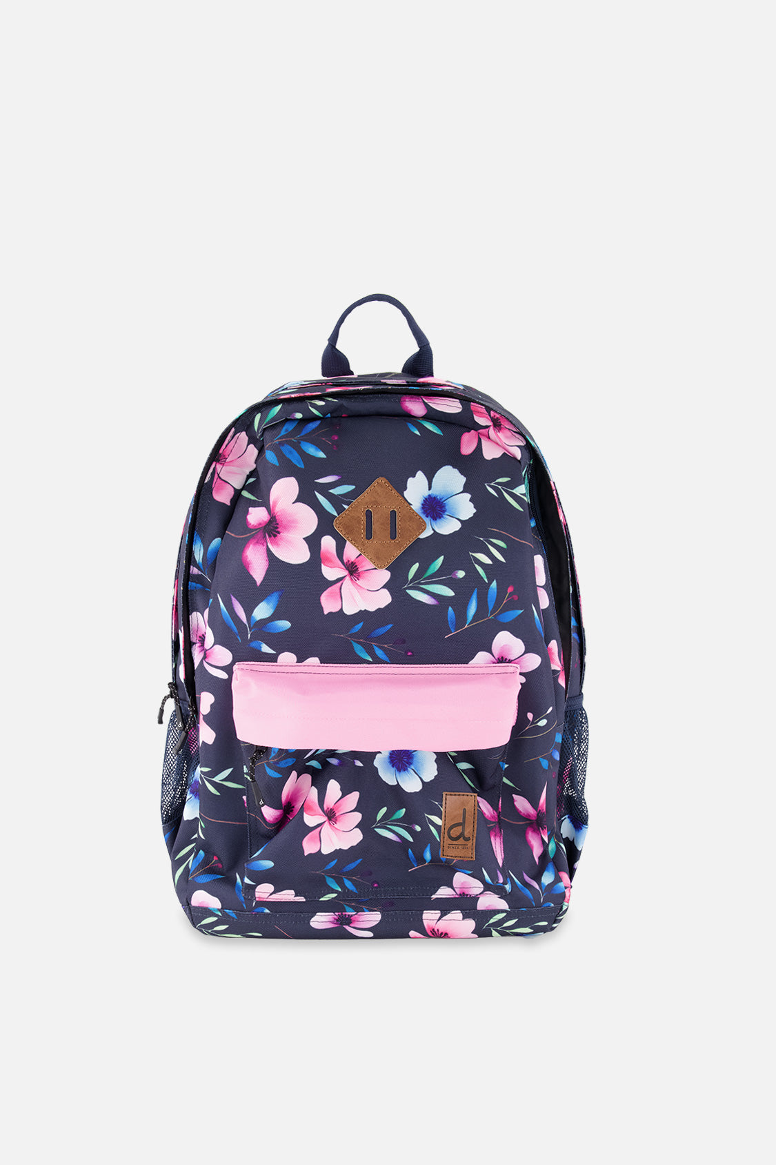 Kids Backpack Blue Floral Print-0