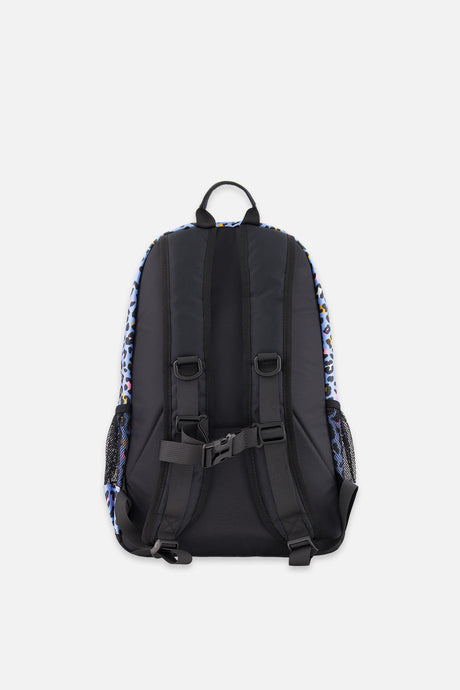 Kids Backpack Blue Leopard Print-1