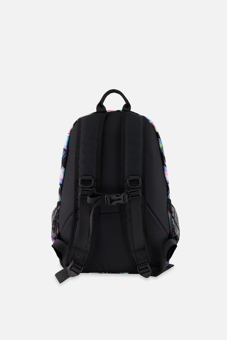 Kids Backpack Black Printed With Hearts-1