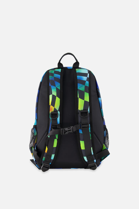 Kids Backpack Blue Checkered Print-2