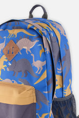 Kids Backpack Blue Dinosaur Print-4