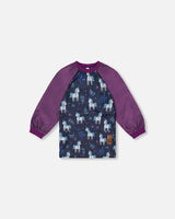 Apron Blue And Purple Unicorn Print-0