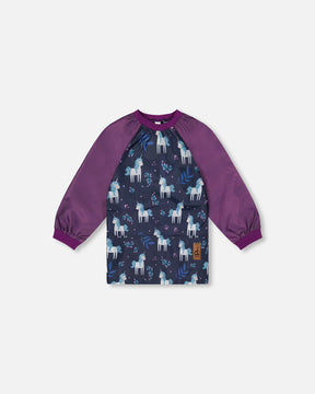 Apron Blue And Purple Unicorn Print-0