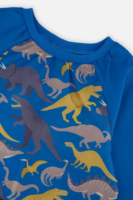Apron Blue Dinosaur Print-2