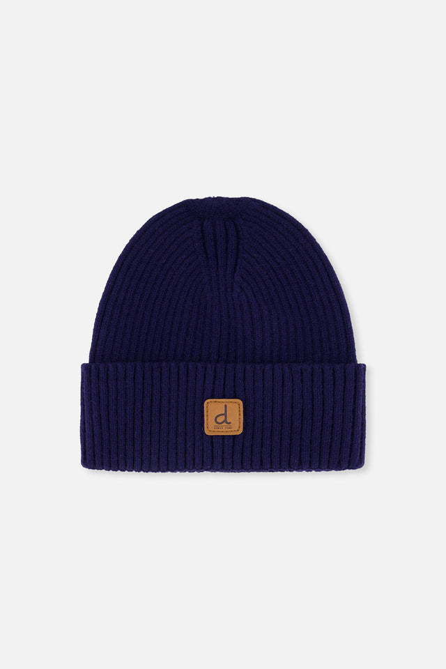 Ribbed Knit Hat Navy Blue-0