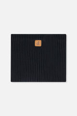 Baby Ribbed Knit Neckwarmer Black-0