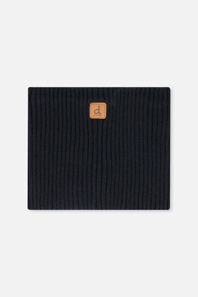 Ribbed Knit Neckwarmer Black-0