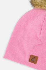 Baby Jersey Hat With Pompom Pink-2