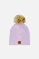 Jersey Hat With Pompom Lavender-0