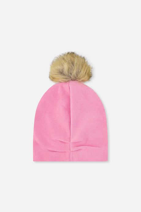 Jersey Hat With Pompom Pink-2