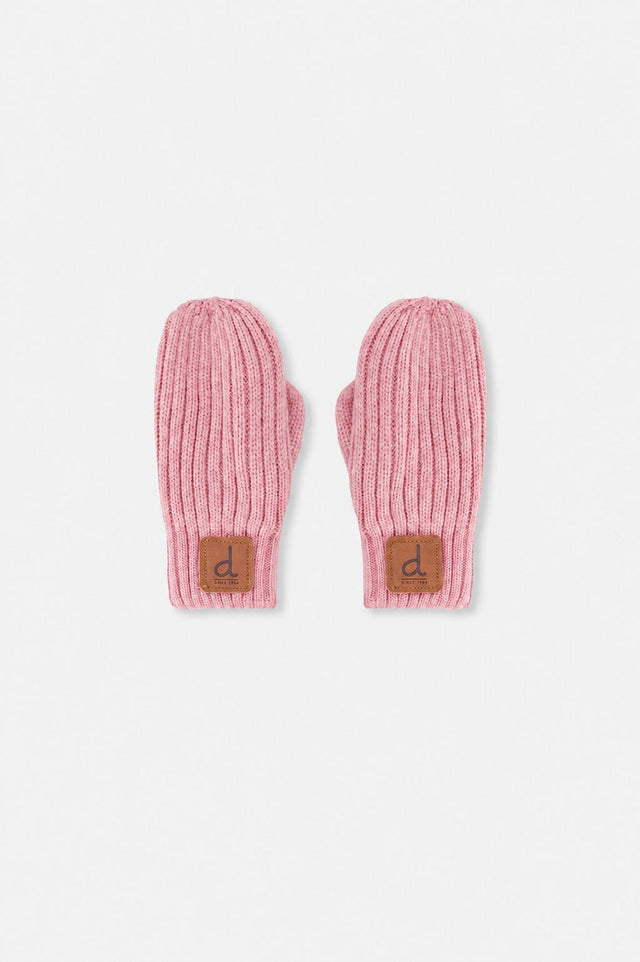 Knit Mittens Pale Dusty Pink-0