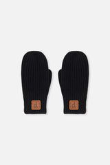Knit Mittens Black-0